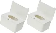 CRILSTYLEO 2pcs Wipe Dispensers Portable Wipe Holder Boxes for Easy Access Versatile Storage Tissues and Masks for Home and Travel Use