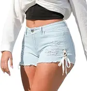 [Generic] Womens Summer Shorts Baggy Trendy Relaxed Fit Hiking Comfy Shorts 2025 for Yoga Lounge Running, A-sky Blue, Small