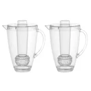 2PK Lemon & Lime Crystal Pitcher w/Ice Holder/Flavour Infuser 2.8L Plastic Jug