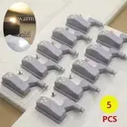5Pcs/Set Warm/Cool White LED Inner Hinge Lamp Cupboard Sensor Lights Bedroom