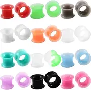 [Decentraland] 12 Pairs 3 mm(8 G) Mixed Color Silicone Thin Double Flared Hollow Ear Stretcher Set Expander Ears Gauges Tunnels Gage Stretching Plugs Earrings Body Piercing Jewelry Kit Women Men