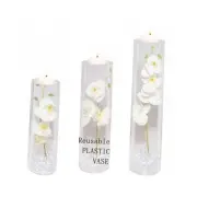 Artificial Orchid Plastic Vase Fillers Floating Candles Water 1 White