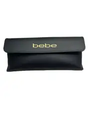 NEW bebe Medium Hard Black Clamshell Eyeglasses Case With Snap Closure