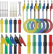 30Pcs Banana Plug Test Leads Kit Wire Piercing Probes with Alligator Clips Probe Holder and Connection Hose Stackable Multimeter Leads for Home Automotive Industrial