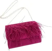 [Yardenfun] Vintage Feathered Clutch Evening Bags 1920s Retro Style Handbag for Women Formal Events Wedding Clutch Purse Prom Cocktail Party Handbags