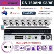 Hikvision 8CH 4K 12MP NVR CCTV Security System 8MP IP Camera ColorVu IR MIC POE