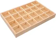 WESIEVYA Slot Jewelry Showcase Display Tray Bamboo Jewelry Rack for Rings Earrings Necklaces Drawer Organizer for Friends
