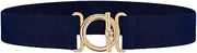[Generic] Women Elastic Belt, Invisible Stretch Ladies Belts with Gold Flat Buckle Skinny Waist Belt For Jeans Pants Dresses