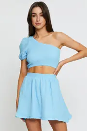 Blue Skater Mini Skirt - Size 10, Women's Short Mw Skater