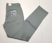 $198 New BRAX Casual Pants ULTRALIGHT Men 33x34 Cadiz Straight Fit Matcha Green