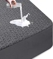 King Waterproof Mattress Protector, 3D Breathable Viscose from Bamboo Mattress Pad, Soft Noiseless Mattress Cover Bed Cover Fitted 8''-21'' Deep Pocket, Machine Washable, Grey