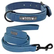 Soft Leather Personalised Dog Collar with Custom ID Tag for Small, Medium &Large