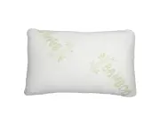 Ardor Rolled Bamboo 65x40cm Memory Foam Pillow w/ Removable Pillowcase Cover WHT