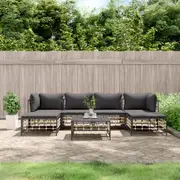 Outdoor Lounge Set Outdoor Sectional Sofa Set with Cushions Poly Rattan vidaXL