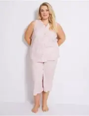 Plus Size 28 Autograph WOVEN CROP SLEEVELESS PYJAMA SET - BRAND NEW
