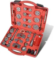 Versatile Brake Caliper Piston Wind Back Tool Kit, 40-Piece Carbon Steel Set for All Car Types, Easy Brake Pad Replacement, 38.5x30x8 cm Carry Case