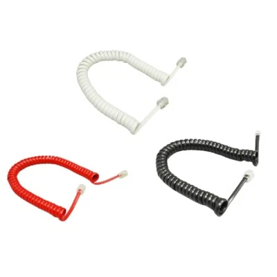4-Core Modular Coiled Telephone Handset Cord for Telephone/Handset RJ9