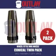 Mercury Twin Pack of Binzel Style Conical MIG Nozzle/Shroud (1450080 MB-24KD)