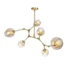 Gold/Black Molecule Glass Chandelier 6-Light Tree Branch Pendant Ceiling Fixture