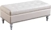 Footstools Storage Stool Shoe Bench Rest Bench Sofa Bench Bed End Stool Household Solid Wood Frame(White)