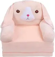 CDQL Kids Couch Fold Out Foldable Kids Sofa Bed Kids Couch Fold Out Soft Toddler Chairs Pink Dog Sponge Pull Out Kids Couch 2 in 1 Convertible Sofa to Sleeper (3 Layer)
