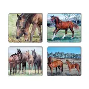 Ashdene Dining Kitchen Beauty of Horses Cork Back Coasters Set 4