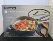 Tramontina Ceramic Nonstick All In One Plus Pan 7 Piece Set Blue NEW