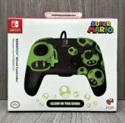 PDP Nintendo Switch Glow in the Dark Rematch Wired Controller Super Mario NEW