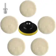 7 Pcs 3 Inch Wool Polisher Buffing Wheel Small Buffing Pads for Drill Buffer