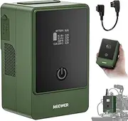 NEEWER V Mount Battery PS099E, 6800mAh 99Wh 14.5V Mini V Lock with D Tap Cable, OLED Display, Fast Charging 65W PD USB C, D Tap/BP/USB A/DC Output for Video Camera Monitor Camcorder Filmmaking, Green