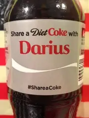 Share A Diet Coke With Darius Personalized Coca Cola Bottle 2014 USA