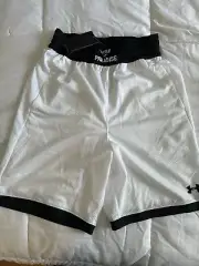 Men Under Armour Project Rock Iron Paradise White Mesh Shorts 1361618-100 Sz Sm