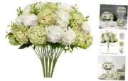4 Bundles Small Hydrangea Artificial Flowers, Silk Fake Flower Bouquet for