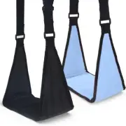 2 Pack Airplane Footrest Hammocks With Storage Bag- 1 Black 1 Blue