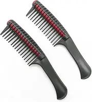 2 Pack Hair Combs,Detangling Comb with Roller,Wide Tooth Comb,Anti Splicing Brush Combs,Professional for Salons,Hairdressing,Barber,DIY,Home Hair Dyeing and Hair Care (Red)