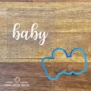 Baby Shower Cookie Cutter and Acrylic Debosser - 5.8cm x 8.6cm