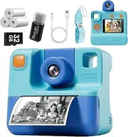 TVYTYAT Instant Print Camera for Kids, 1080P Cameras Instant Print,HD Selfie Digital Video Cameras Toddler 3 Print Paper & 32G Card,Christams Birthday Gifts for Girls Boys Age (Blue)