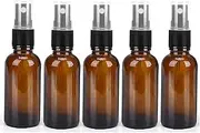 50ml Amber Glass Spray Bottle, Empty Fine Mist Spray Bottle, Refillable Makeup Liquid Container for Watering Flowers Cleaning Travel Cosmetic (5 Pcs)