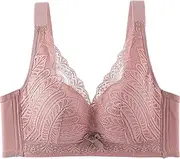 [Generic] Running Girl Bra Sexy Bra Soft Elastic Large Breasts Show Small Gathered Bra Lace Skin Friendly Underwear Brassiere for Women