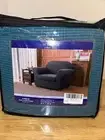 Subrtex Chair Slipcover Blue 2 Piece Crosshatch Stretch Chair Protection NEW