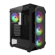 ATX Mid Tower Gaming Computer PC Case Tempered Glass, Built-in 4X 120mm ARGB ...