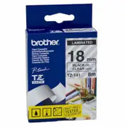 Brother TZ-141 18mm (Black on Clear) Tape