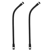 9.8" Gooseneck Hose, 2 Pcs M10/M8 Fine Thread for Lamp, DIY Equipment, Black