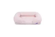 Charlie's Teddy Fleece Orthopedic Memory Foam Sofa Dog Bed with Bolster Pink Large