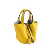 Ladies Women Leather Handbag Vegetable Basket Bag Tote Bag Handbag Cowhide Bucket Bag Ins