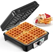 4-Slice Belgian Waffle Maker, 3 Browning Levels with Nonstick Square Waffler Iro