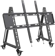 MYCENSE Low Height Mobile TV Stand Adjustable Viewing Angle Floor Monitor Cart for Office, 55 inch to 85 inch