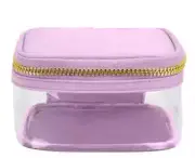 $78 NEW Stoney Clover Lane Classic Clear Mini Open Top Pouch Grape Purple Gold