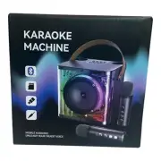 Wireless Karaoke Machine with 2 Wireless Microphones Portable Bluetooth Speaker