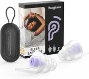 Hearprotek Ear Plugs for Sleeping, 2 Pairs Ear Plugs for Sleep Noise Reduction Ear Protection-Reusable Soft Noise Cancelling Earplugs for Ear Tinnitus Relief, Snoring,Misophonia,Work, Travel(Violet)